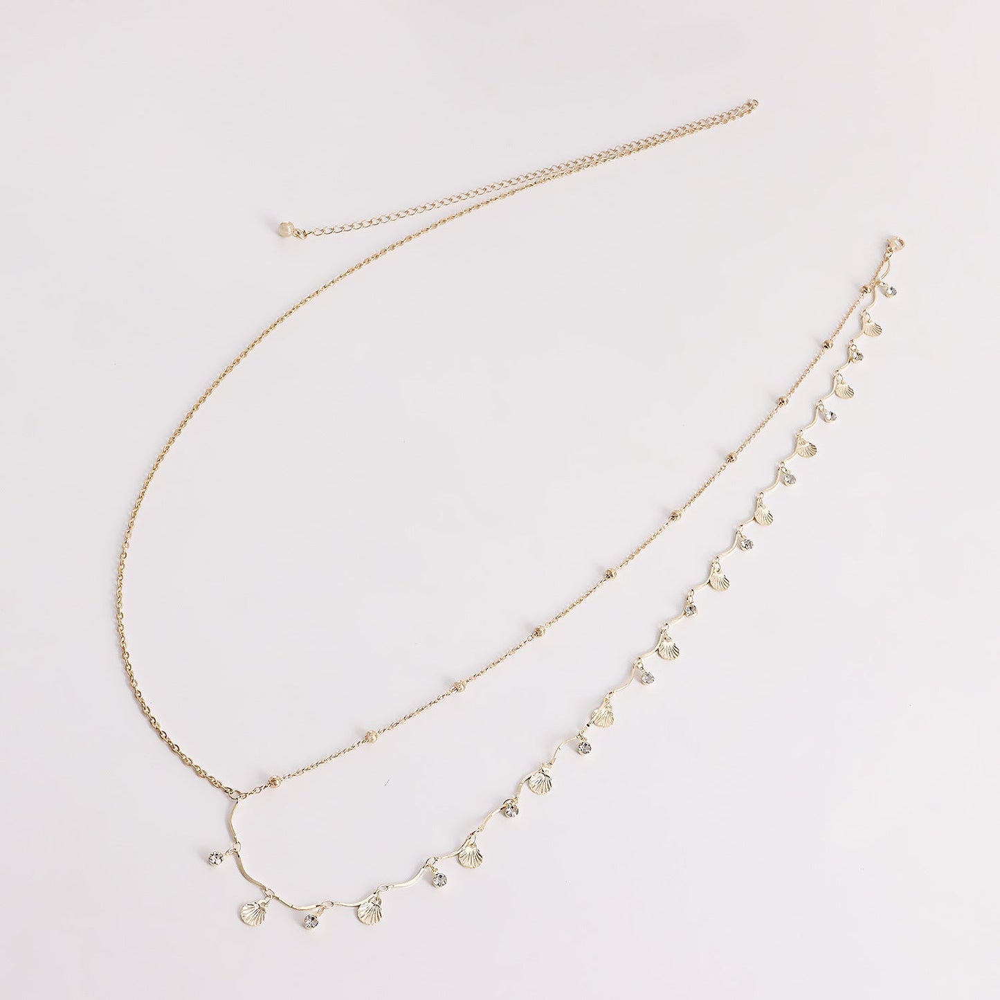 Simple Shell Sequin Rhinestone Waist Chain