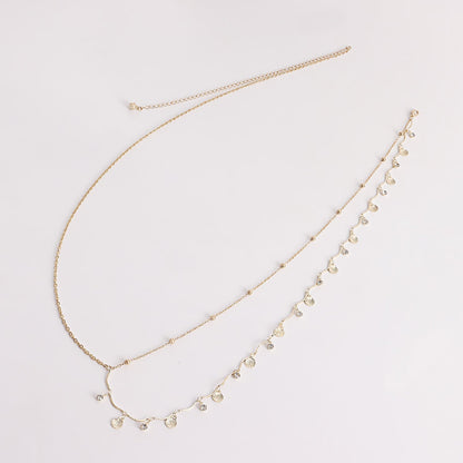 Simple Shell Sequin Rhinestone Waist Chain