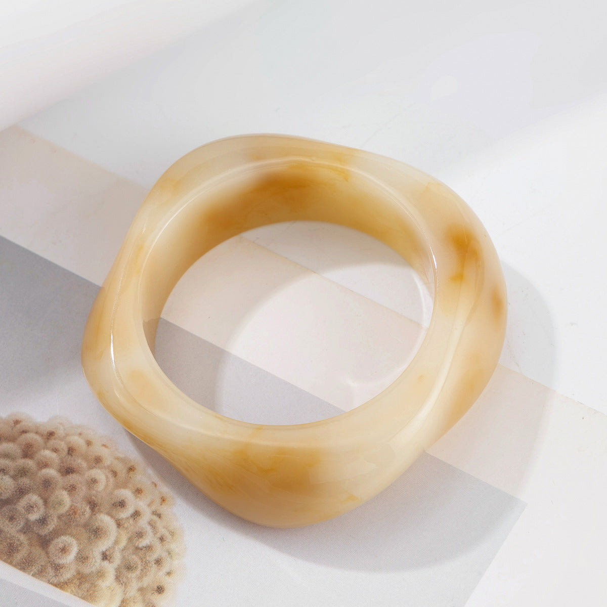 Simple Chunky Translucent Geometric Bangle
