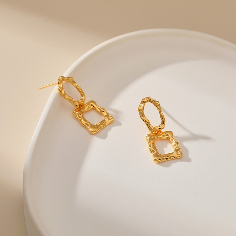 Irregular Corrugated and Wavy Drop Earrings