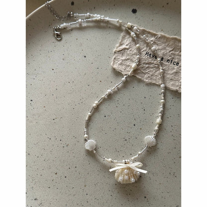 Summer Simple Shell Star Beaded Choker Necklace
