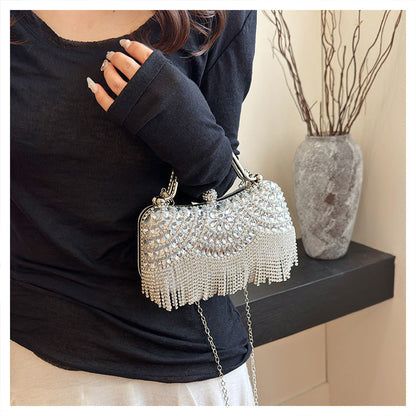 Tassel Rhinestone Chain Party Handbag