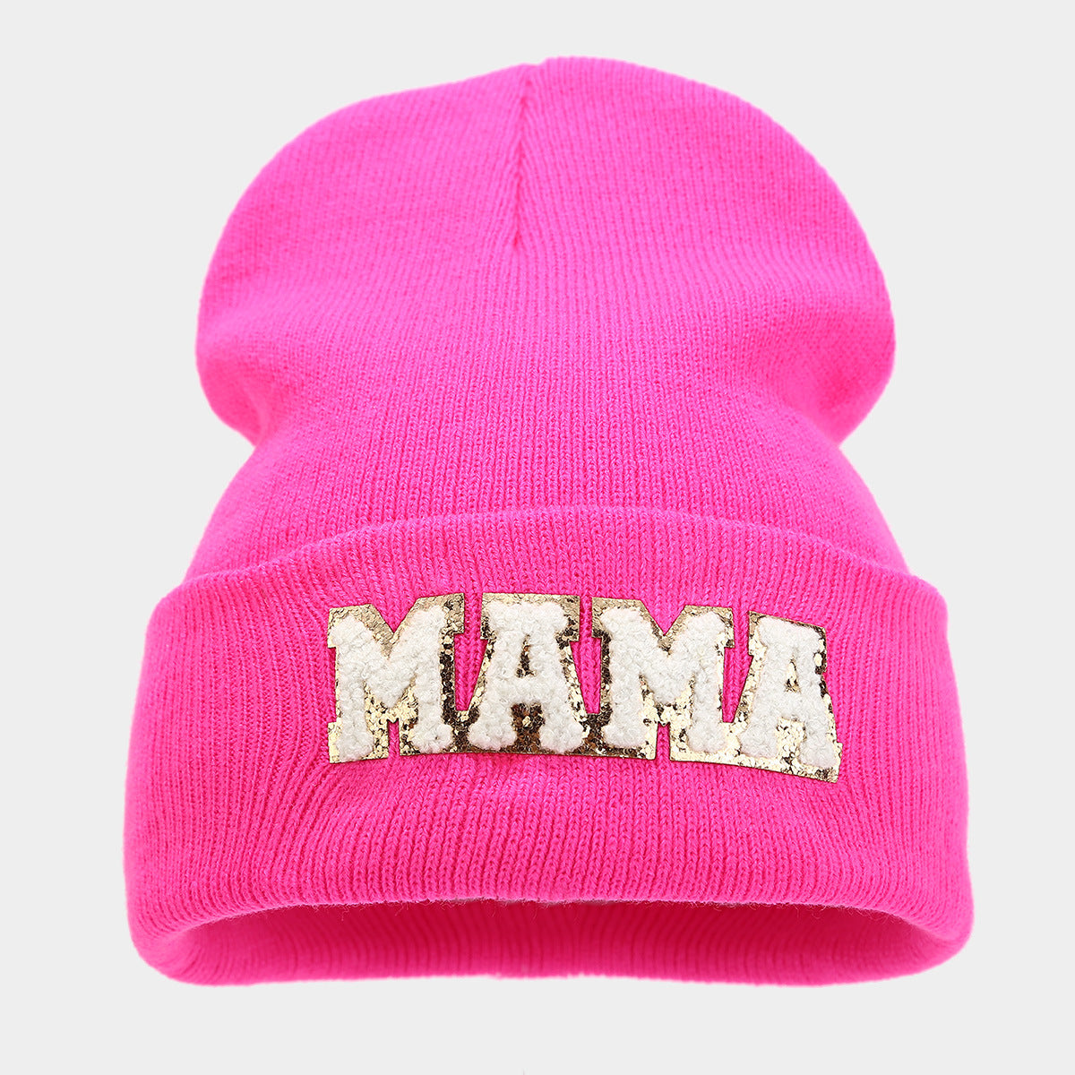 Simple Solid Color Letter Embroidery Knit Beanie