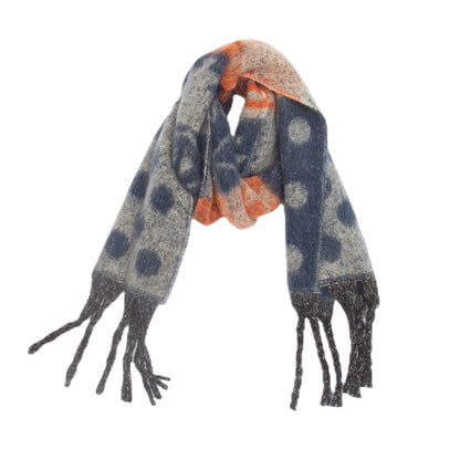 Contrast Color Print Tassel Scarves