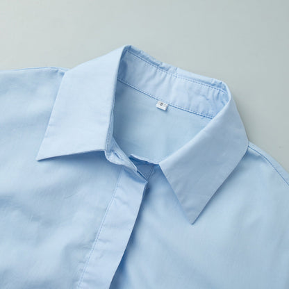 Elegant Solid Color Ruched Long Sleeve Top