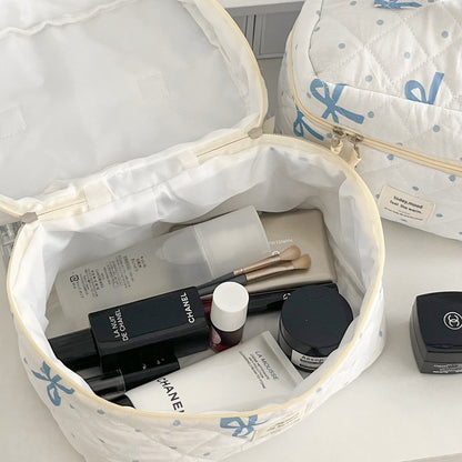 Bow Polka Dot Portable Make Up Bag