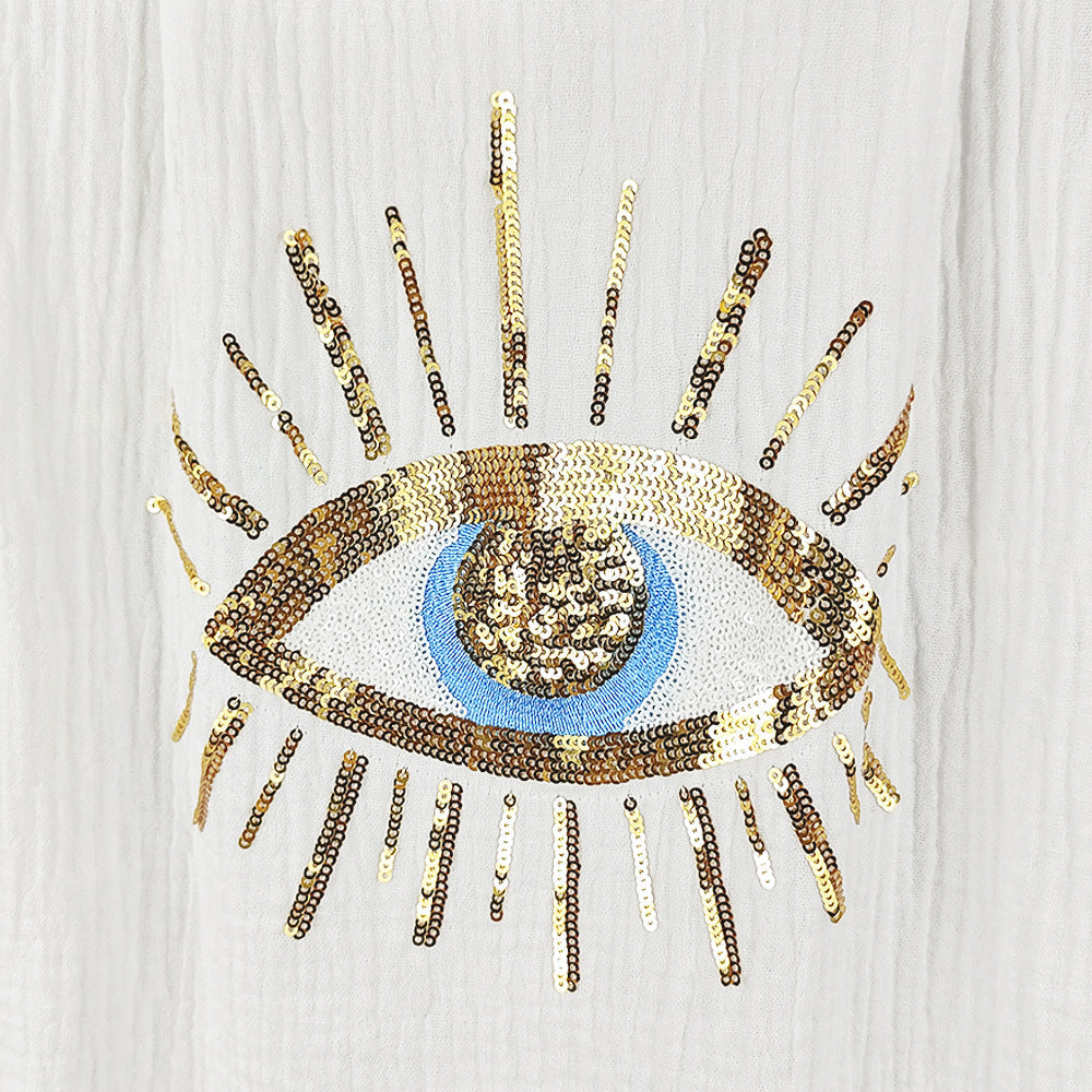 Casual V-Neck Sequins Long Sleeve Top