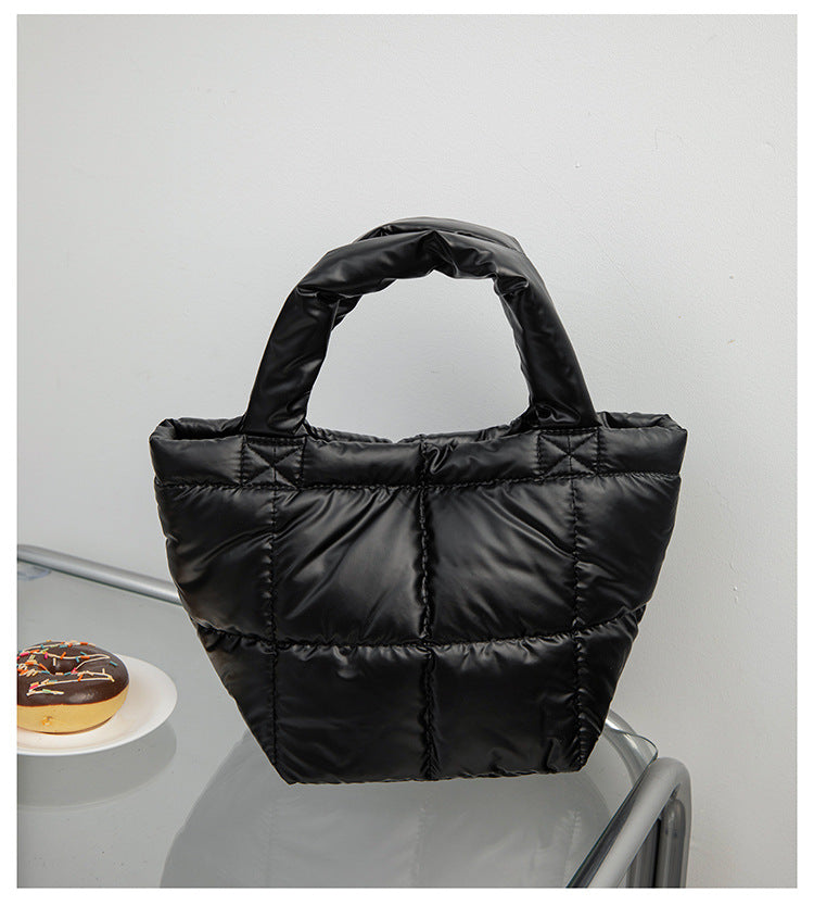 Solid Color Simple Puffer Handbag