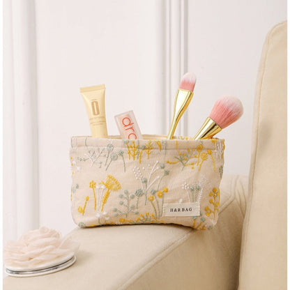Colorful Embroidery Portable Cosmetic Bag