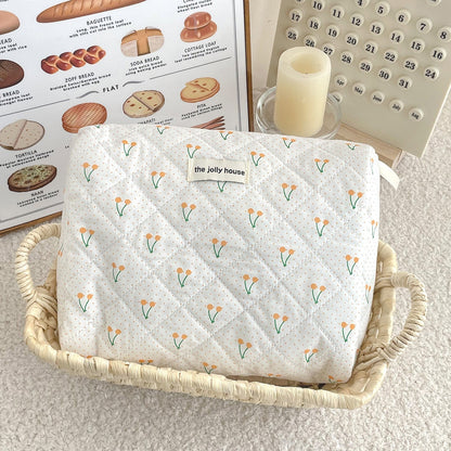 Polka Dot Cherry Print Make Up Bag