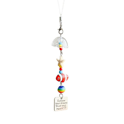 Minimalist Wind Chime Fish Beaded Phone Charm