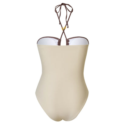 Simple One Piece Swimsuit with Cover Up