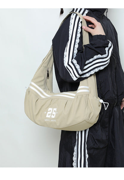 Simple Solid Color Print Portable Crossbody Bag