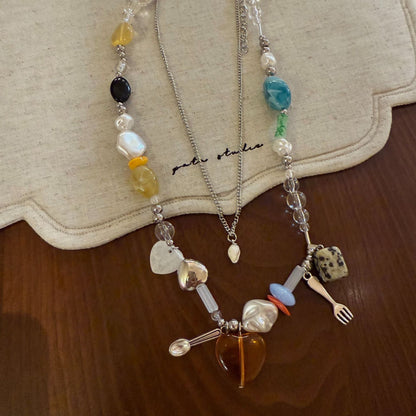 Cute Double-Layer Spicing Beaded Necklace