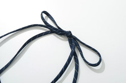 Simple Striped Halter Tie Back Mini Dresses