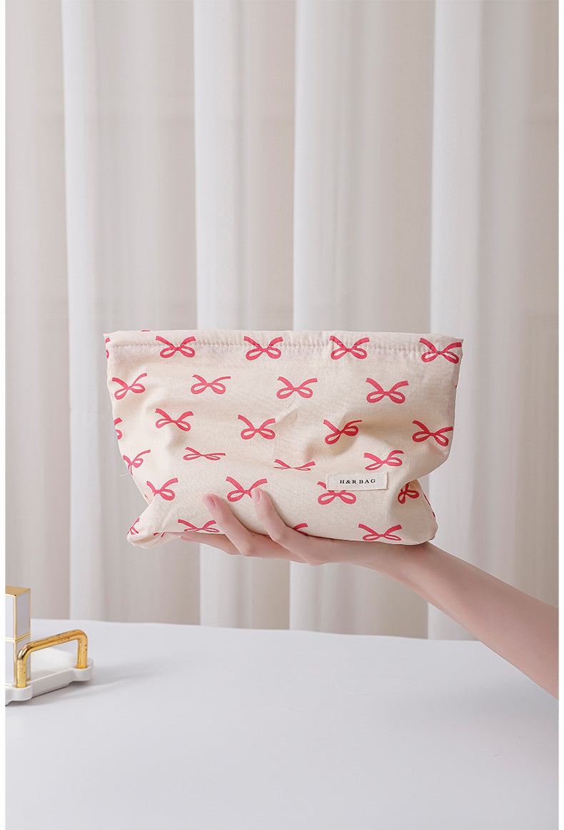 Minimalist Bow Print Portable Storage Pouch
