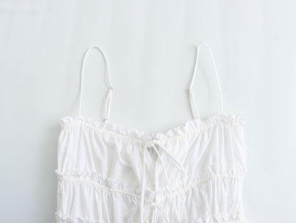 Simple Bowknot Spaghetti Strap Crop Top