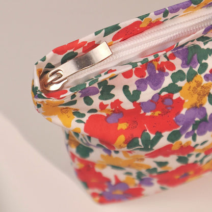 Simple Colorful Floral Print Cosmetic Bag