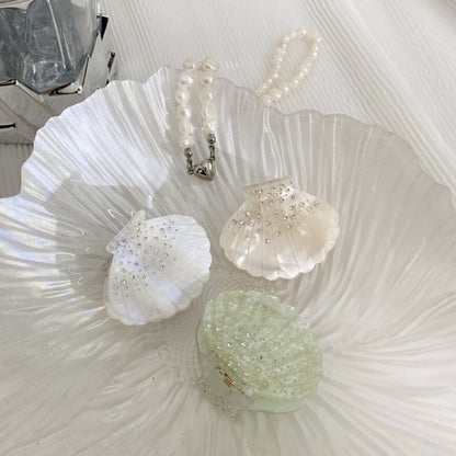 Sparkling Rhinestone Shell Acetate Hair Claw