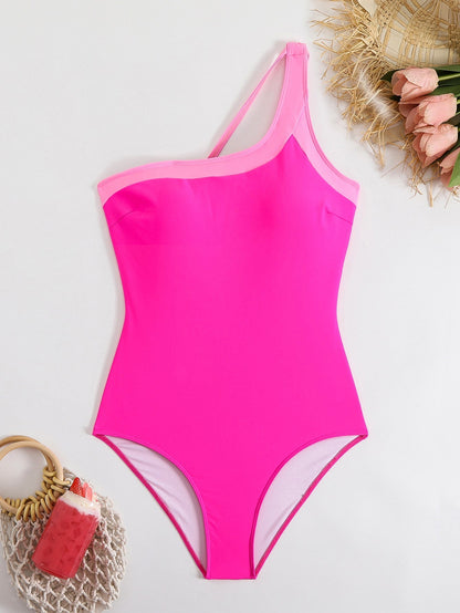 Vintage One-Shoulder One-Piece Swimsuit