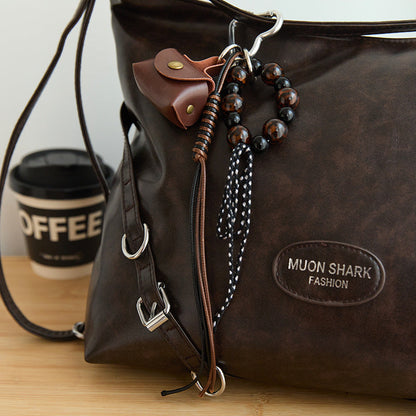 Retro Mini Leather Bag Keychain Bag Charm