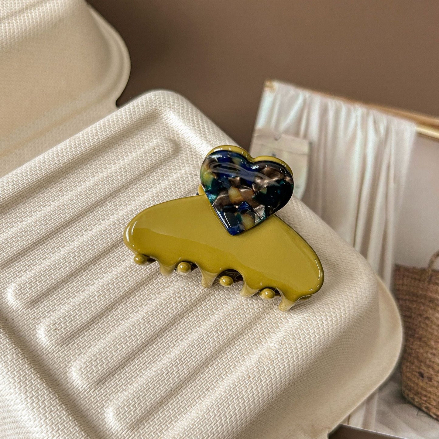 Cute Heart Acetate Small Hair Claw