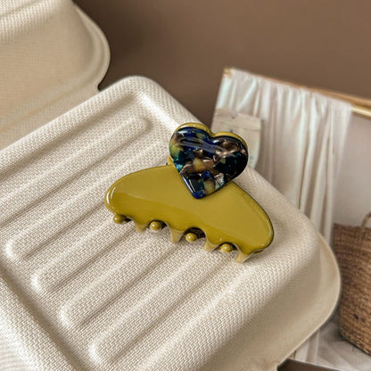 Cute Heart Acetate Small Hair Claw