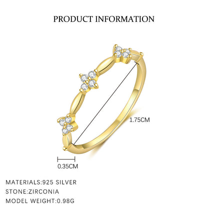 Colorful Zircon Sweet Flower Single Rings