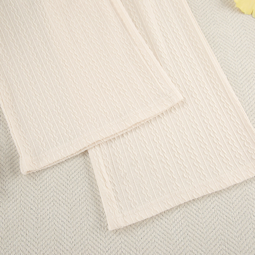 Simple Knit Solid Color Sleepwear Sets