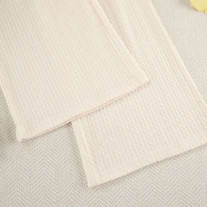 Simple Knit Solid Color Sleepwear Sets