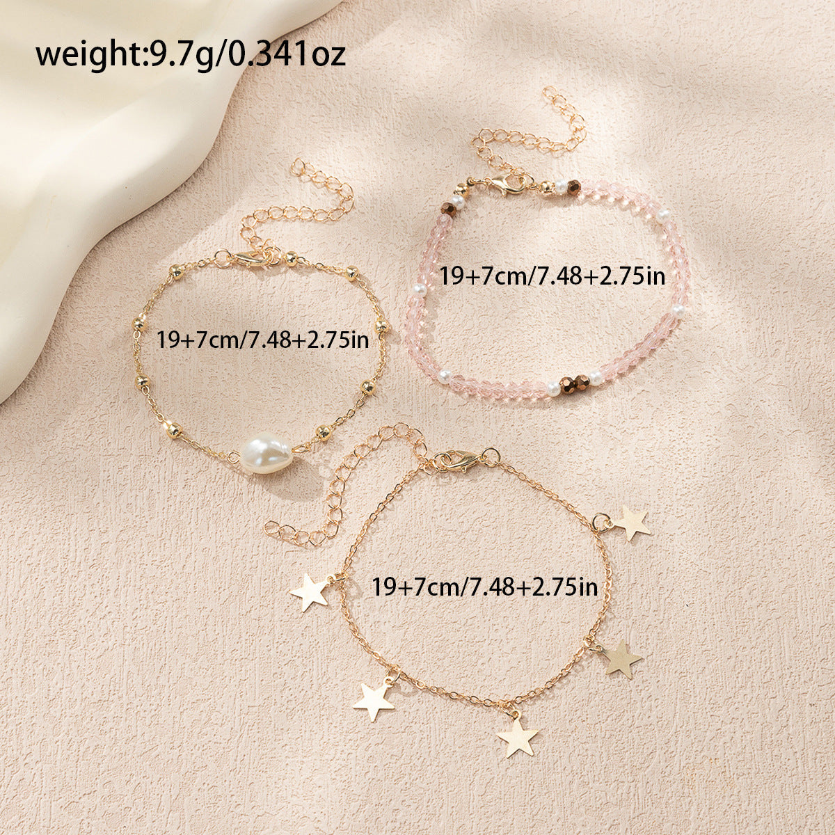 Pearl Star Tassel Anklet
