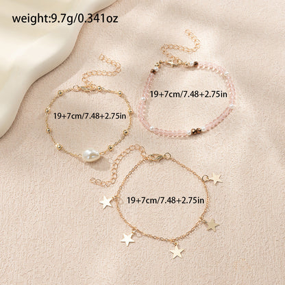Pearl Star Tassel Anklet