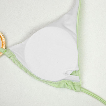 Solid Color Sexy Halter Bikini Swimwear