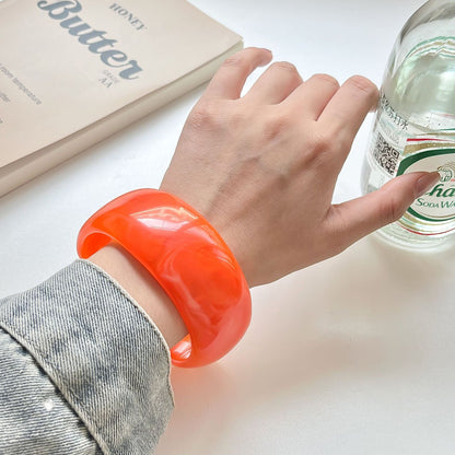 Minimalist Irregular Resin Wide Cuff Bracelet