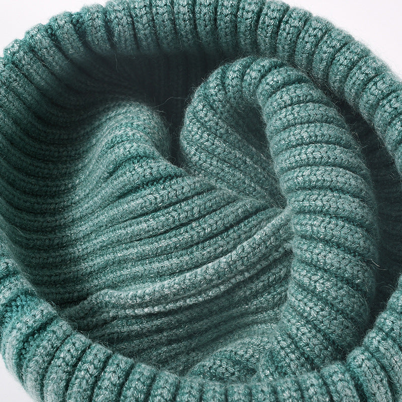 Washed Ribbed Knit Hat Solid Color Beanie