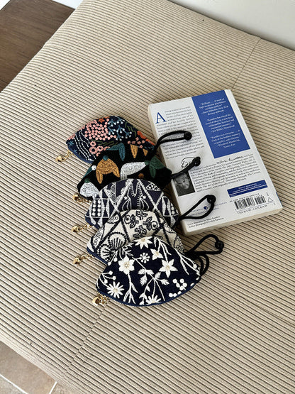 Minimalist Embroidered Mini Coin Purse Wallets