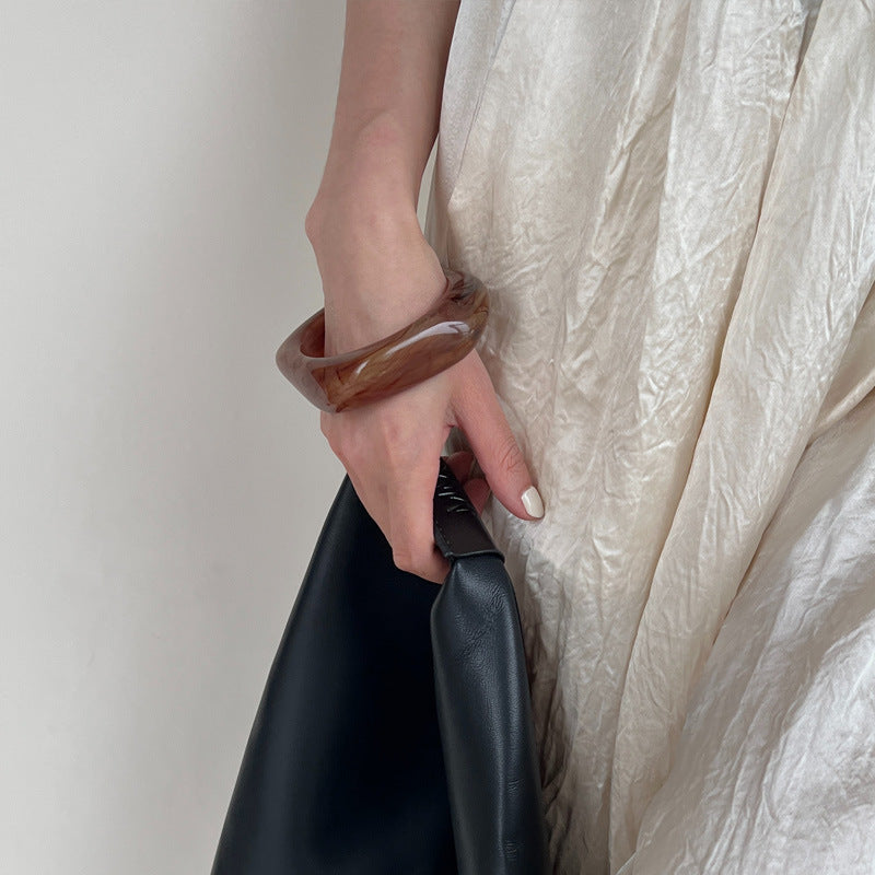 Trendy Chunky Square Wide Resin Bracelet