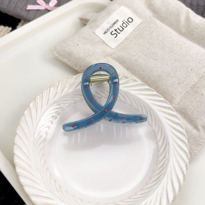 Blue Polka Dot Pattern Vintage Hair Claw