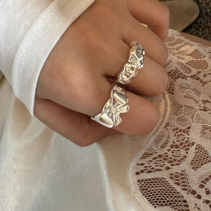 Trendy Silver Wide Open Band Ring