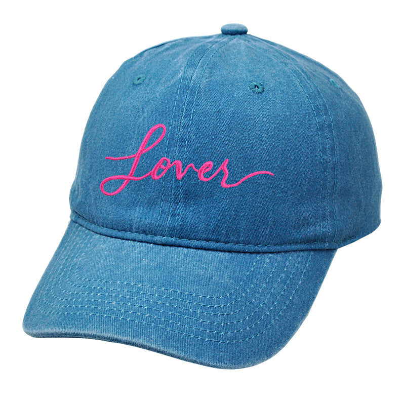 Letter Embroidered Washed Simple Baseball Caps