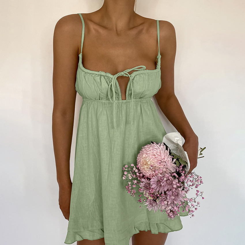 Sexy Hellow Backless Sleepwear Dress