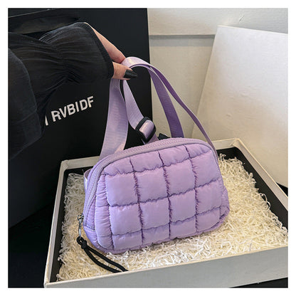 Candy Color Plaid Waist Bag Casual Chest Bag