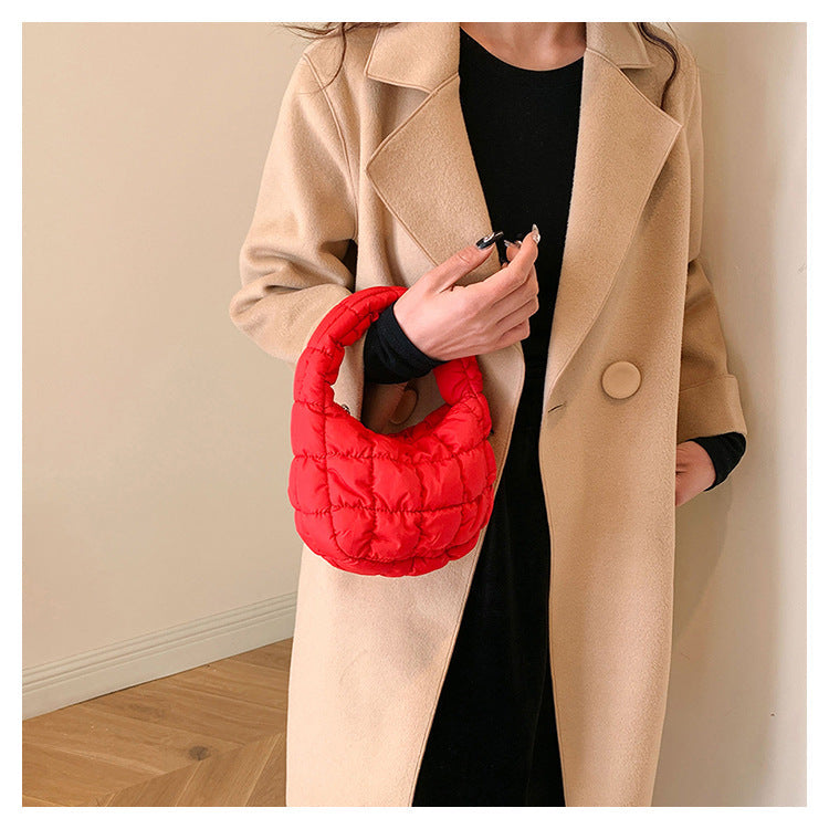 Solid Color Cloud Bag Cute Mini Handbag