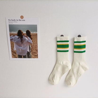 Striped Color Block Caual Socks