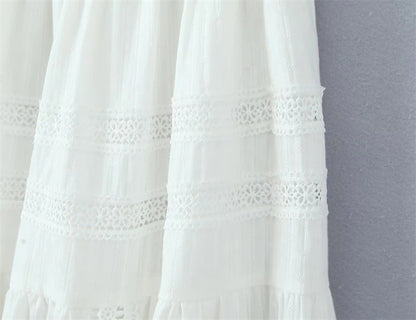 White Lace String Tie Flounce Sweet Set