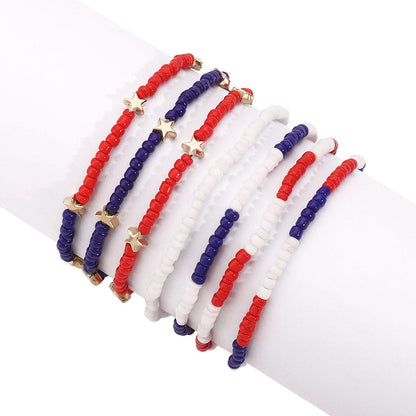 Simple Color Block Layered Beaded Bracelet