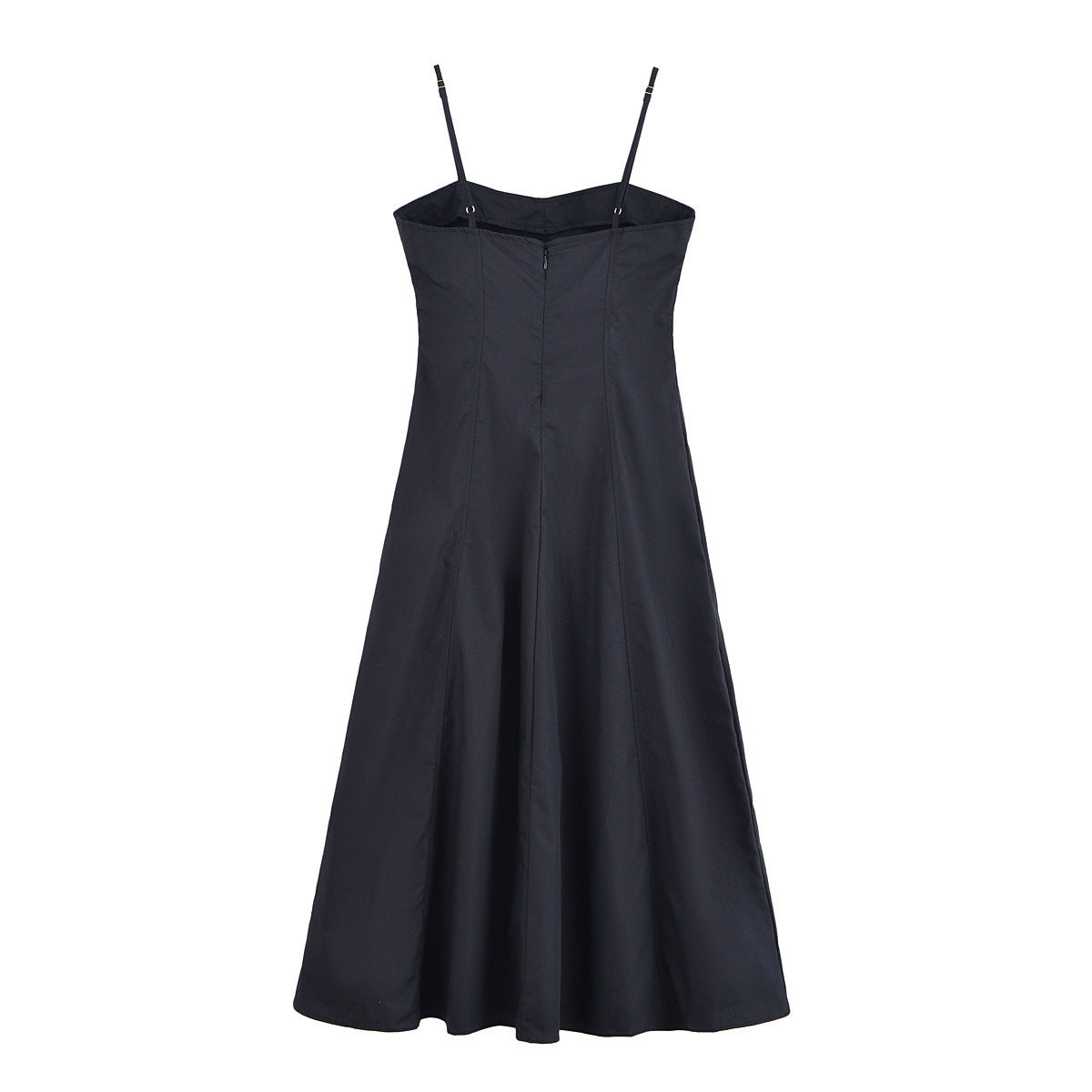 Slim Solid Color Spaghetti Midi Dresses