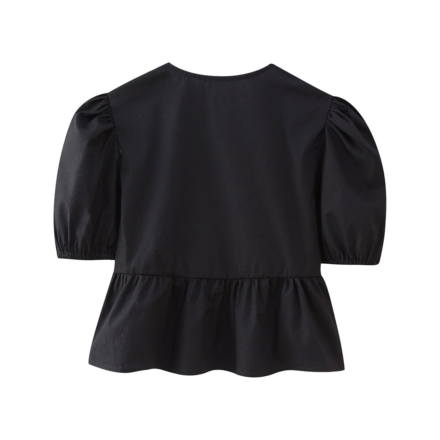 Cute Tie Front Round Neck Pullover Top