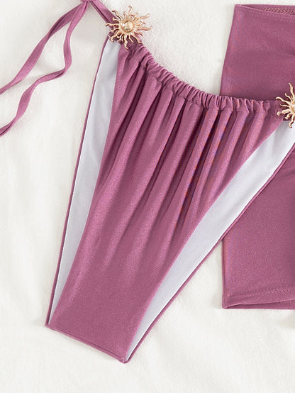 String Halter Bikini Bottom with Cover