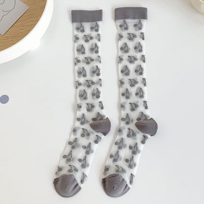 Cherry Color Block Summer Thin Socks